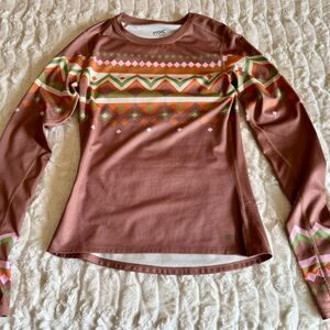 Stoic Women's Long Sleeve Base Layer Geometric Top - Brown